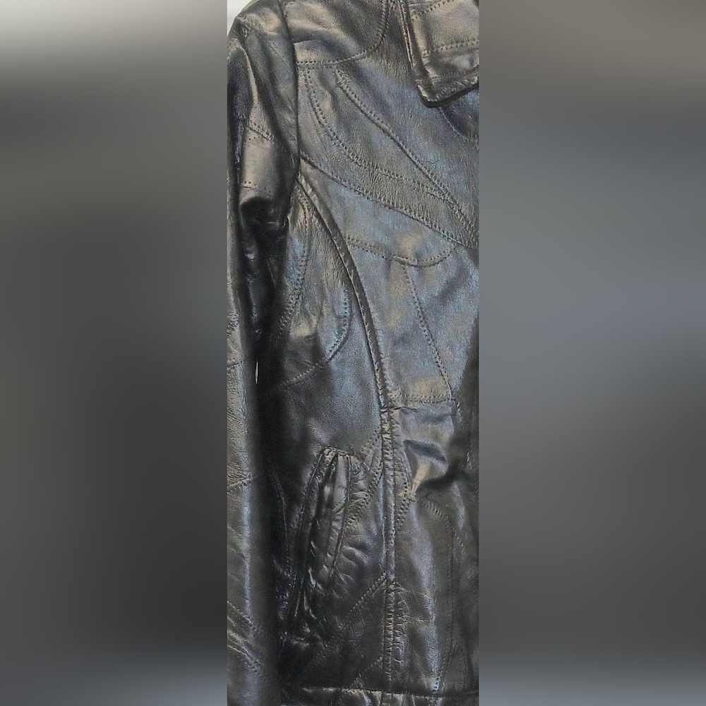 Womens Leather Works Black Leather Jacket Size MED - Picture 3 of 5